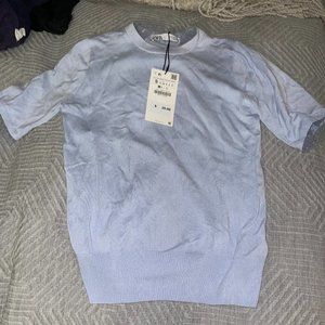 Zara womens short sleeve sweater
